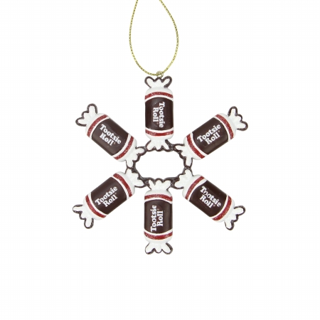 31748405 Candy Lane Tootsie Roll Orignal Chewy Chocholate Candy Christmas Snowflake Ornament