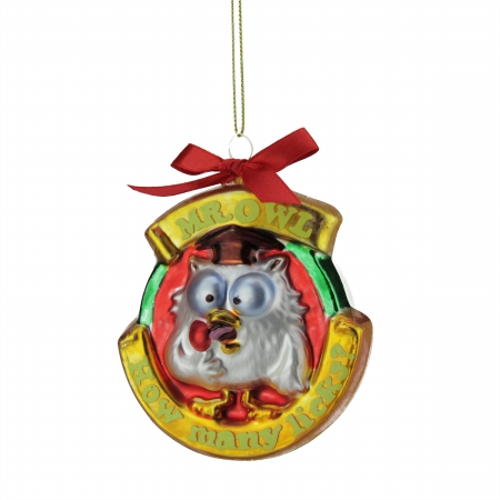 31748456 Candy Lane Tootsie Roll Pop Orignal Candy-filled Lollipop Mr. Owl Glass Christmas Ornament