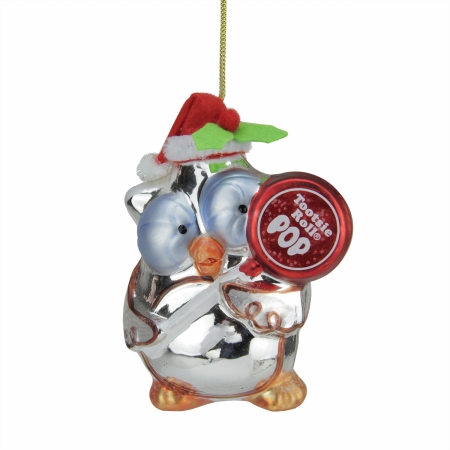 31748462 Candy Lane Tootsie Roll Pop Orignal Candy-filled Lollipop Mr. Owl Glass Christmas Ornament