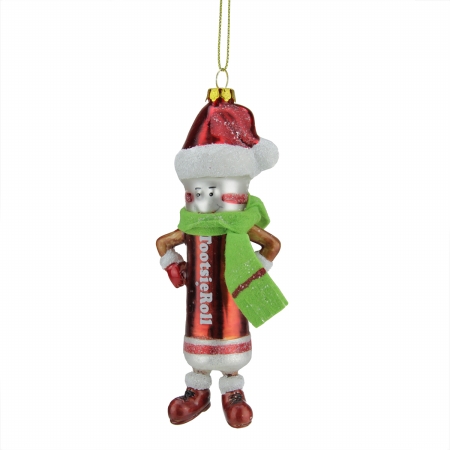 31748465 Candy Lane Tootsie Roll Orignal Chewy Chocholate Candy Glass Christmas Ornament