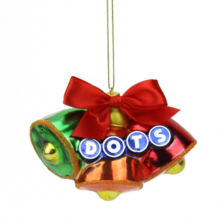 31748457 Candy Lane Tootsie Roll Dots Orignal Gumdrop Candies Triple Bell Glass Christmas Ornament