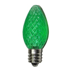 31742619 Faceted Transparent Green Led C Christmas Replacement Bulbs