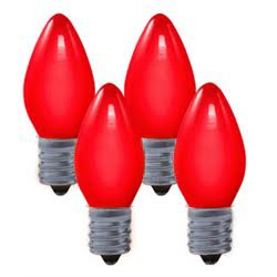 Opaque Red Led C Christmas Replacement Bulbs