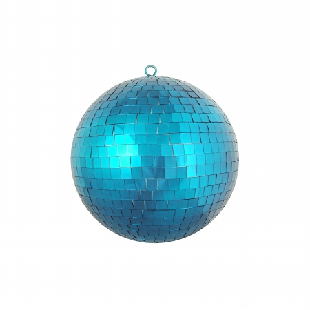 11198750 Peacock Blue Mirrored Glass Disco Ball Christmas Ornament