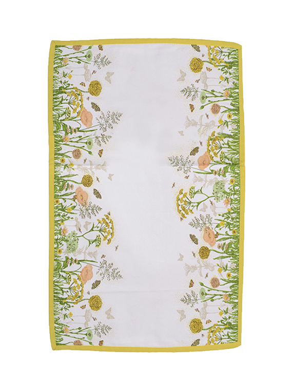 31369994 Tea Garden Cream And Yellow Butterfly And Flower Table Runner 16 In. X 54 In.