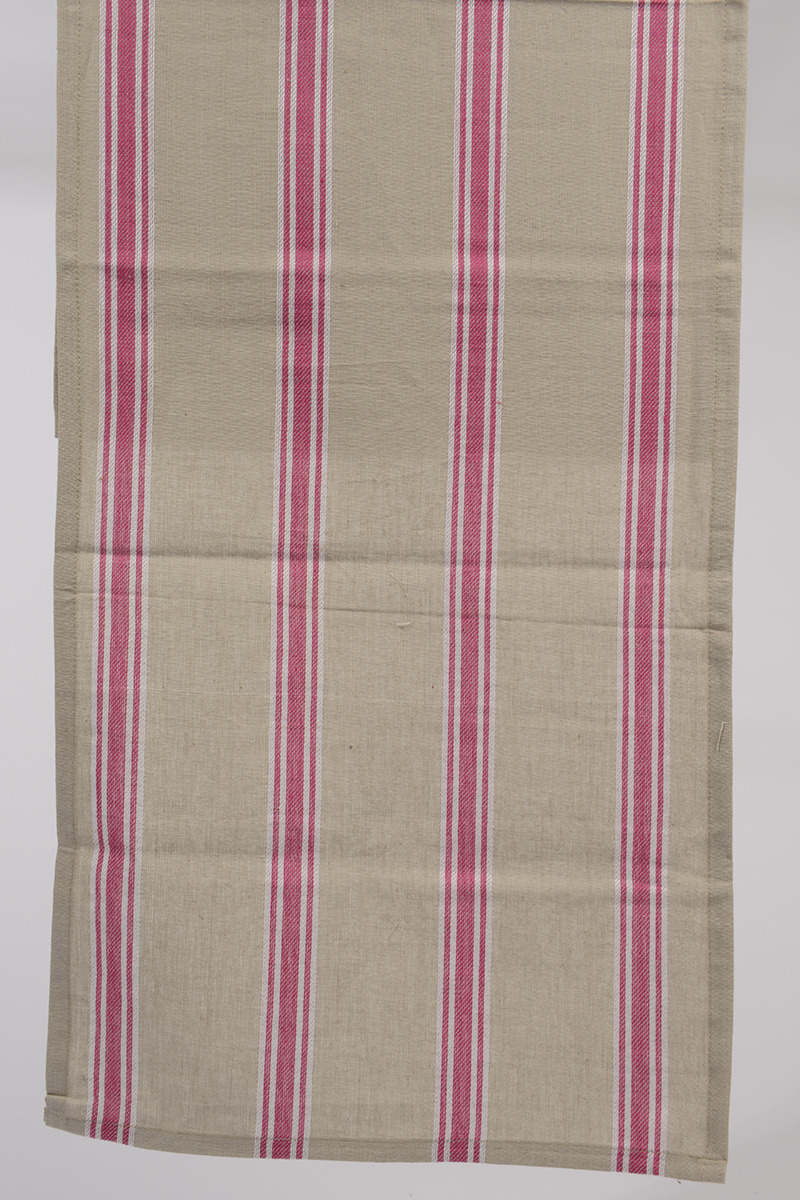 31370359 55 X 15.75 In. Naturelle Et Terreuse Brown White And Pink Striped Table Runner