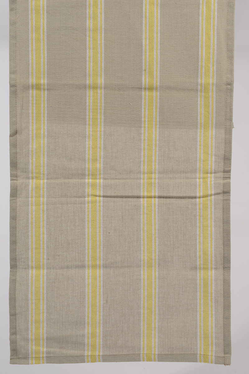 31370360 55 X 15.75 In. Naturelle Et Terreuse Brown White And Yellow Striped Table Runner