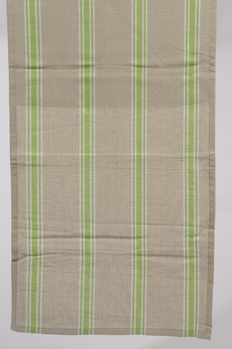 31370362 55 X 15.75 In. Naturelle Et Terreuse Brown White And Green Striped Table Runner