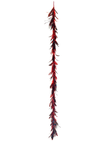 20921677 6 Ft. Regal Peacock Vibrant Red Exotic Christmas Feather Garland - Unlit