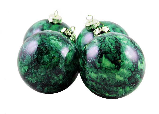 Marbled Green Shatterproof Christmas Ball Ornaments