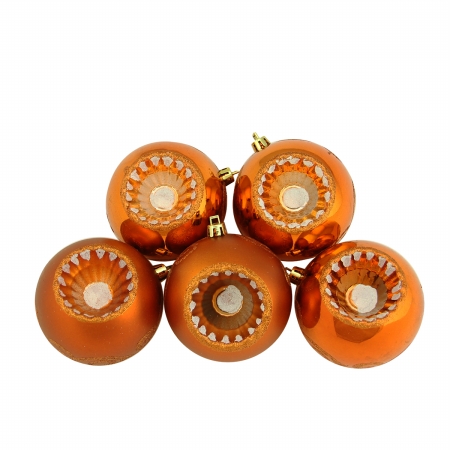 31755125 Shiny And Matte Burnt Orange Retro Reflector Shatterproof Christmas Ball Ornaments