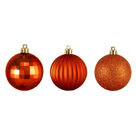 31756342 Burnt Orange -finish Shatterproof Christmas Ball Ornaments
