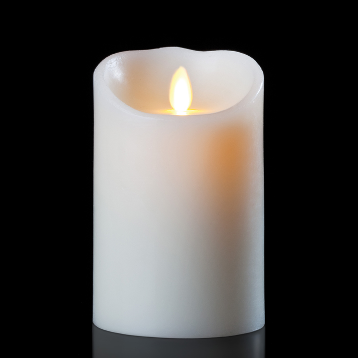 30889824 Ivory Luminara Flickering Flameless Led Lighted Vanilla Scented Pillar Candle