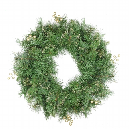 31741666 Mixed Pine And Glittered Berry Artificial Christmas Wreath