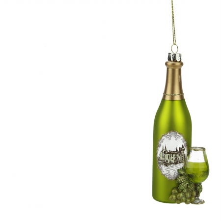 31751323 Tuscan Winery Green Wine Glass Bottle Christmas Ornament