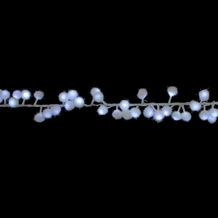 31751327 Cool White Led Iridescent White Snowball Cluster Christmas Lights