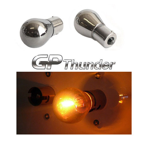 Gp-1156-ca Chrome Silver Amber Light Bulb Straight Pin