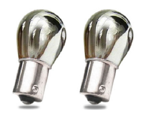 Gp-1156py-ca Silver Chrome Stealth Amber Marker Signal Bulbs Off Set Pin
