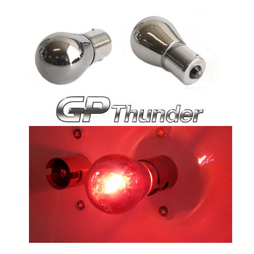 Gp-1156-cr Chrome Silver Red Light Bulb Straight Pin