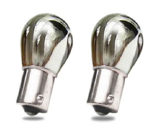 Gp-1156py-cr Silver Chrome Stealth Red Marker Signal Bulbs Off Set Pin