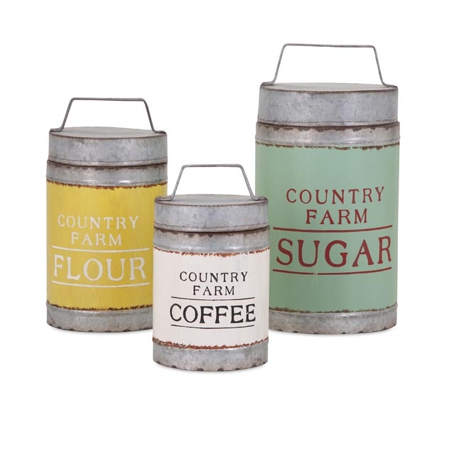 Imax 88665-3 Dairy Barn Decorative Lidded Containers