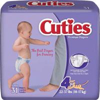 Fqcr4001 Prevail Cuties Baby Diapers, Size 4 - 22 To 37 Lbs.