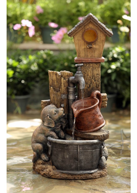 Fcl132 Birdhouse & Dog Water Fountain