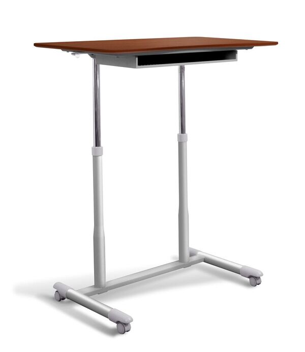 Unique Furniture 205-ch Stand Up Desk Height Adjustable & Mobile With Cherry Top