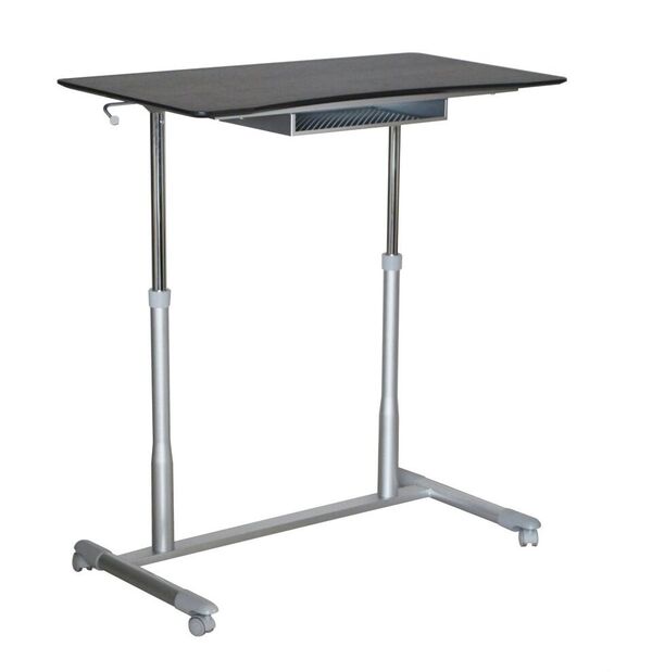 Unique Furniture 205-esp Stand Up Desk Height Adjustable & Mobile With Espresso Top