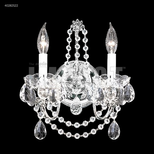 40282s22 Regalia 2 Light Crystal Wall Sconce Silver Imperial Crystal Clear
