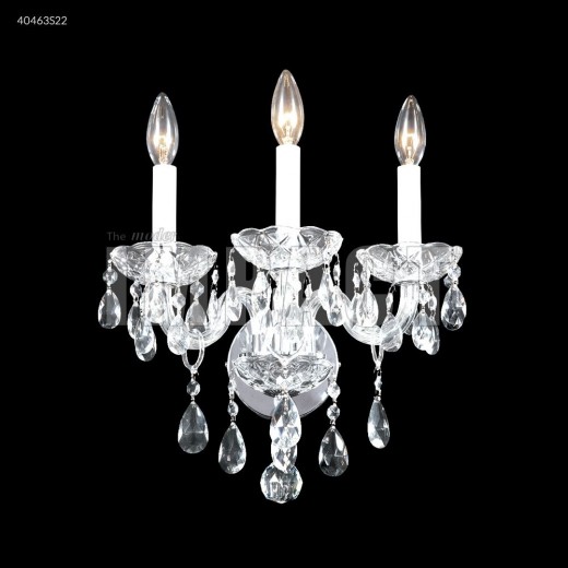 40463s22 Palace Ice 3 Light Crystal Wall Sconce Silver Imperial Crystal Clear