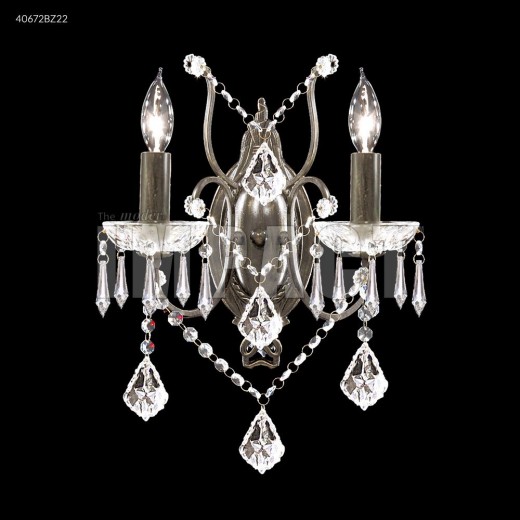 40672bz22 Charleston 2 Light Crystal Wall Sconce Bronze Imperial Crystal Clear