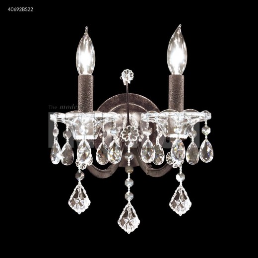 40692bs22 Cosenza 2 Light Crystal Wall Sconce Burnt Sienna Imperial Crystal Clear