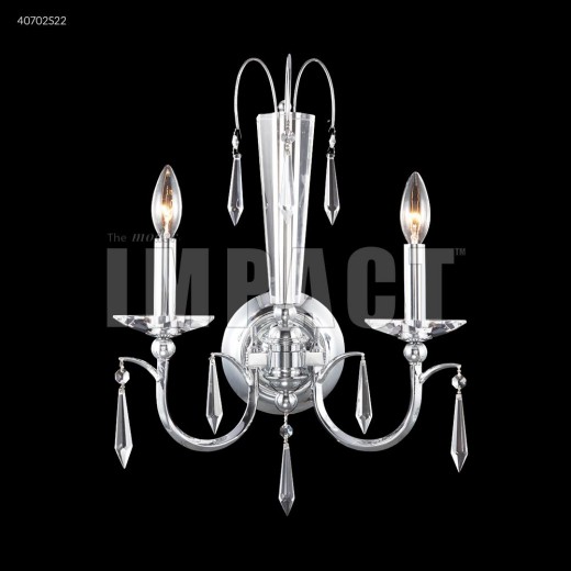 40702s22 Contemporary 2 Light Crystal Wall Sconce Silver Imperial Crystal Clear