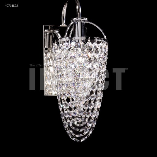 40714s22 Contemporary 1 Light Crystal Wall Sconce Basket Silver Imperial Crystal Clear