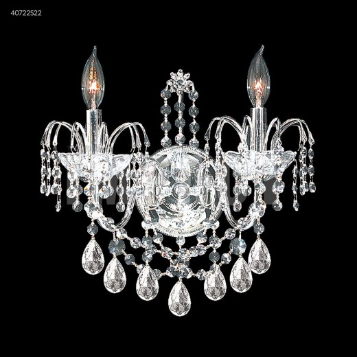 40722s22 Regalia 2 Light Crystal Wall Sconce Silver Imperial Crystal Clear