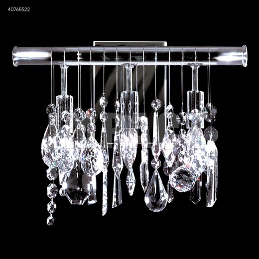 40768s22 Contemporary 3 Light Crystal Wall Sconce Silver Imperial Crystal Clear