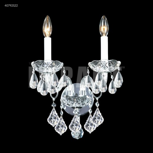 40792s22 Palace Ice 2 Light Crystal Wall Sconce Silver Imperial Crystal Clear