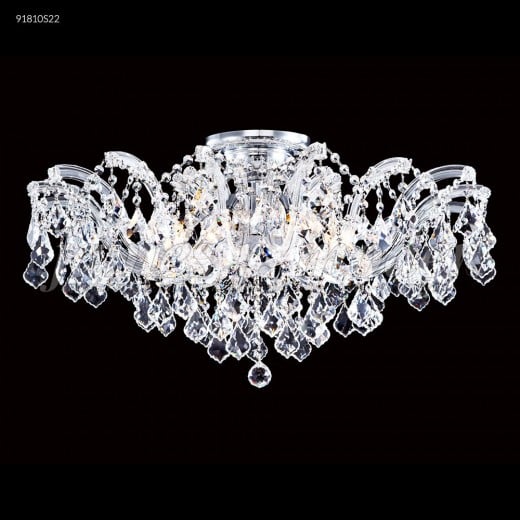 91809s22 Maria Theresa 6 Light Crystal Flush Mount Silver Imperial Crystal Clear