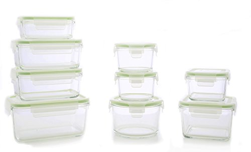 Kinetic 55041 Glassworks Oven Safe Glass Food Storage Container Set With Lid, 18-piece