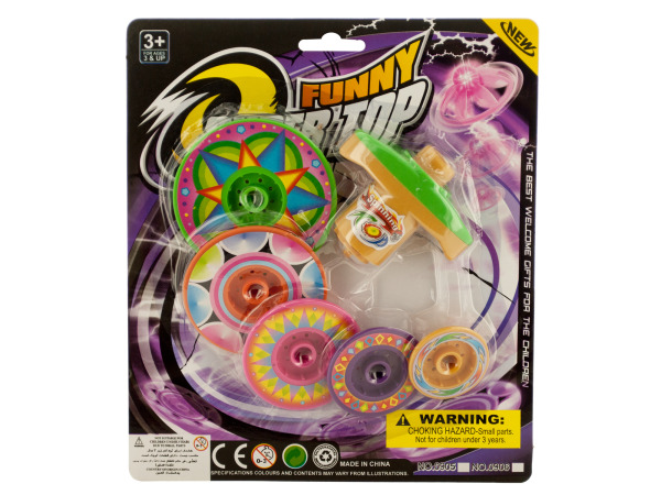 Ka273-24 Super Spinning Top Toy With Extra Colorful Discs, 24