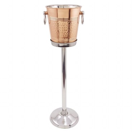 23685 Hammered Decor Copper Wine Cooler With Stand, 1.25 Gal.
