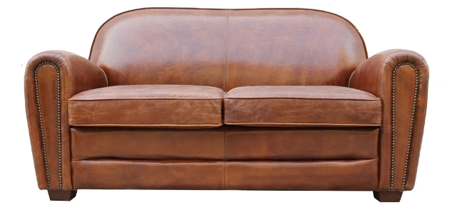 Love-2038-2 Paris Club Genuine Leather Loveseat Tufted Sofa
