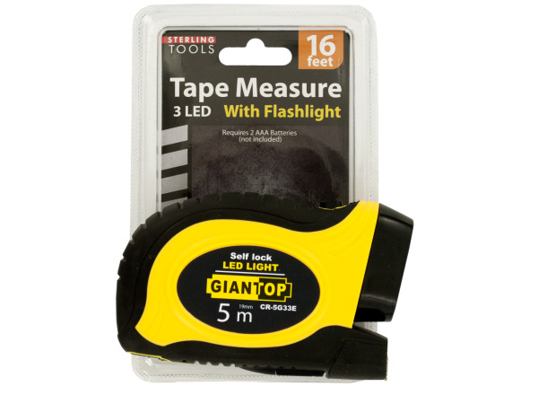 Ol583-1 Self-locking Tape Measure With Led Flashlight