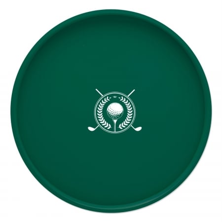 89030 Kasualware 14 In. Round Serving Tray Green Golf