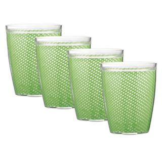 38214 Fishnet 14 Oz. Mist Green Doublewall Drinkware Glass, Set Of 4