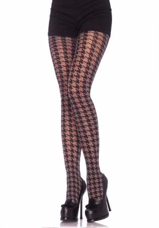 Leg Avenue 794622025 Spandex Opaque Houndstooth Tights - One Size Grey Leg Avenue 794622025 Spandex Opaque Houndstooth Tights - One Size Grey