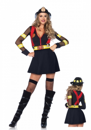 Leg Avenue 8553806011 3 Piece Red Hot Fire Captain Set Medium & Large Leg Avenue 8553806011 3 Piece Red Hot Fire Captain Set Medium & Large