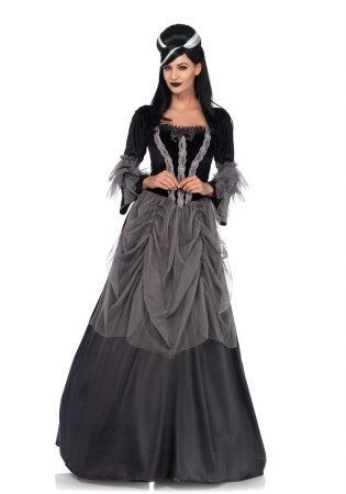 Leg Avenue 8563501197 Velvet And Satin Victorian Ball Gown Small - Black & Grey Leg Avenue 8563501197 Velvet And Satin Victorian Ball Gown Small - Black & Grey