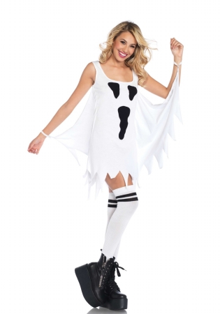 Leg Avenue 8664806002 Jersey Ghost Dress Medium & Large - White Leg Avenue 8664806002 Jersey Ghost Dress Medium & Large - White